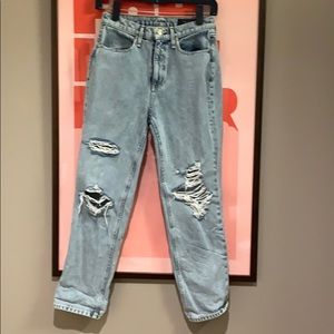 Rag and bone light wash mom jean